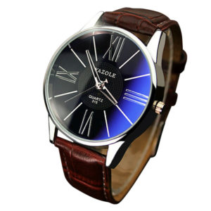 Луксозен мъжки бизнес часовник - кафяв