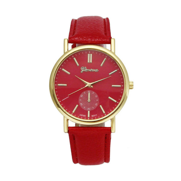 Луксозен дамски часовник Geneva - червен