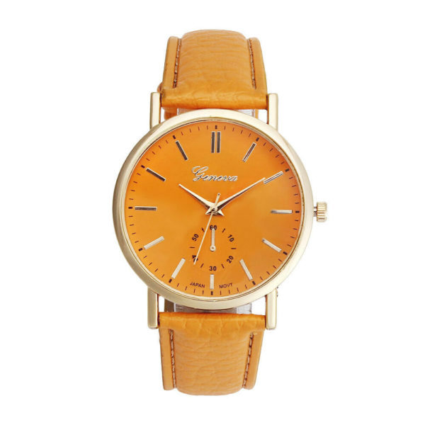 Луксозен дамски часовник Geneva - оранжев