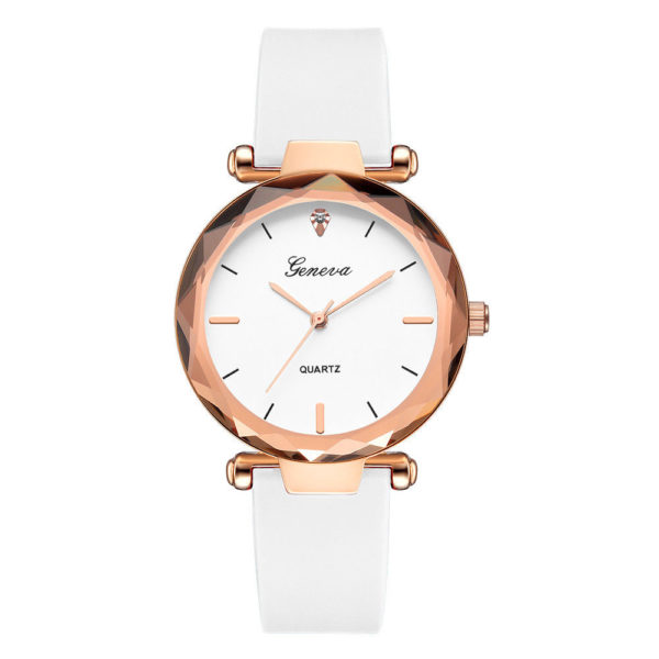 Луксозен дамски часовник Geneva - бял