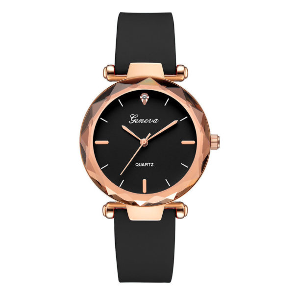 Луксозен дамски часовник Geneva - черен