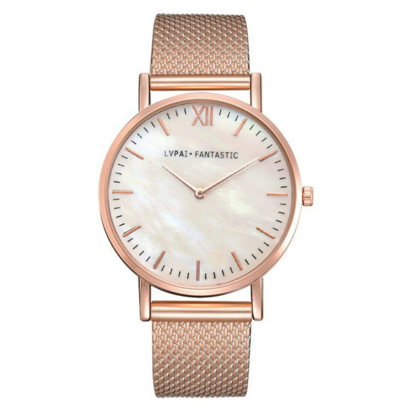 Луксозен дамски часовник Елеганс - розово злато