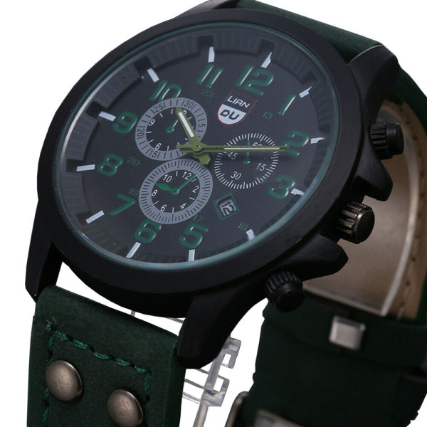 Луксозен мъжки водоустойчив часовник - зелен