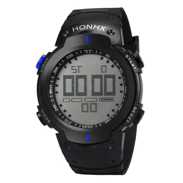 Спортен водоустойчив часовник - черен