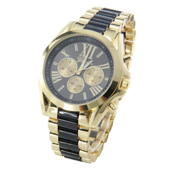 Мъжки луксозен часовник - златно/черно