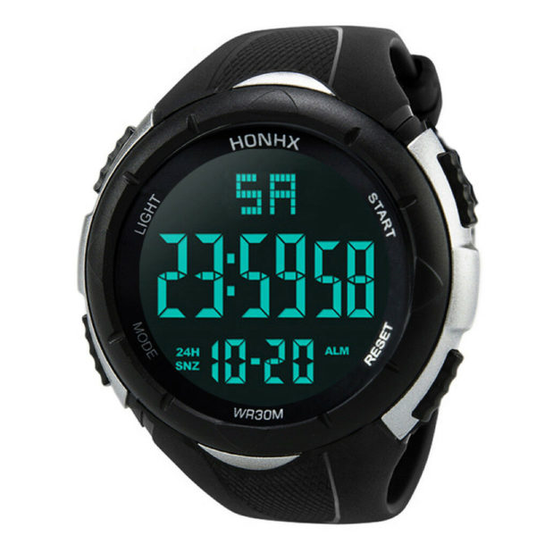 Спортен мъжки водоустойчив часовник - черен